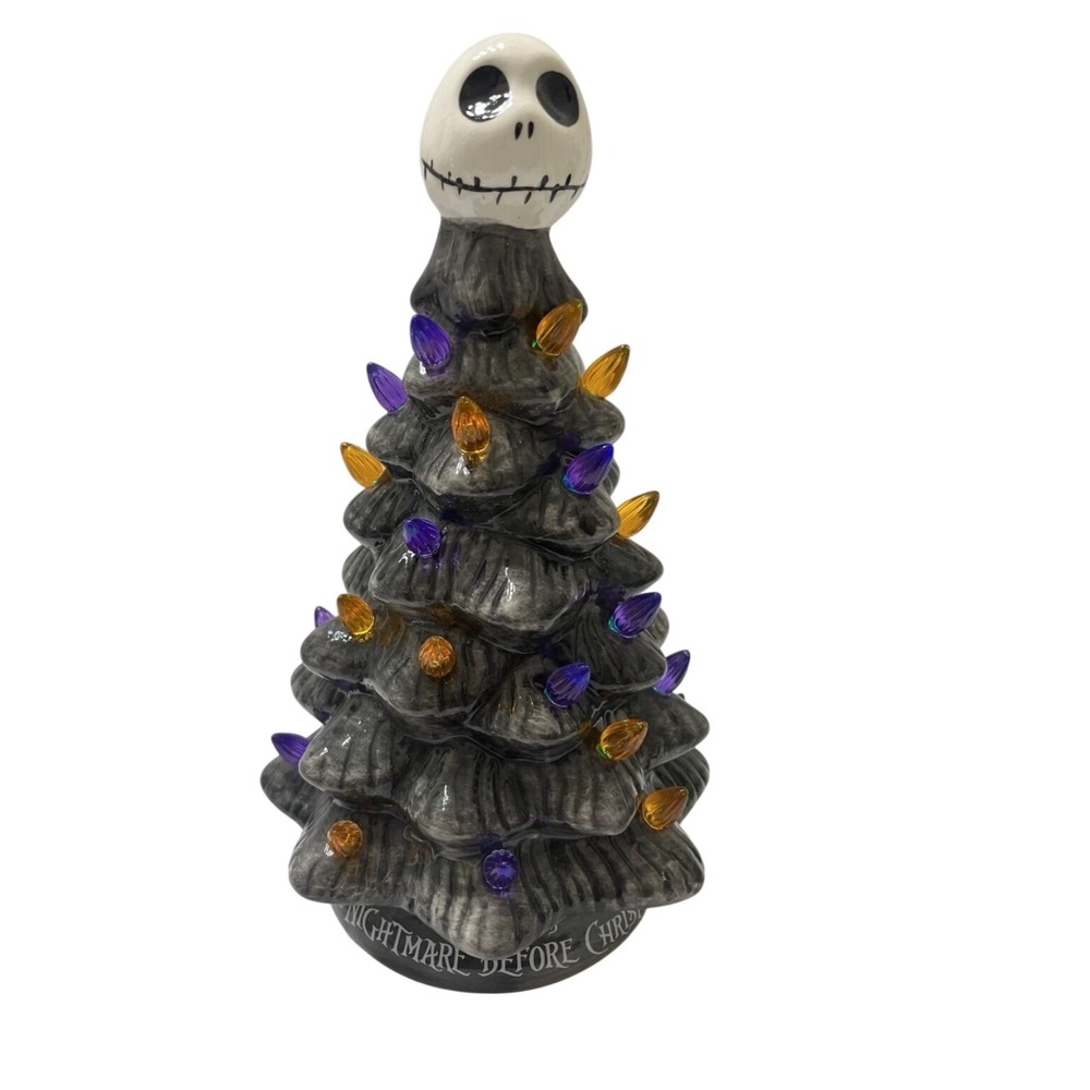 Disney Nightmare Before Christmas Jack Skellington Ceramic LED Tree 12 Inch